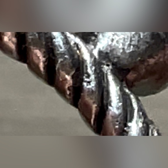 Vintage Sterling Silver Brown Pearl & Heart Twisted Eternity Ring, Size 5.75, 3g - Picture 7 of 11